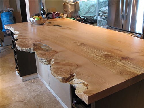 kitchen design with live edge wood